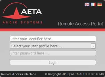 Fenêtre de Login